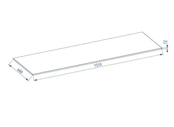 Długi blat łazienkowy kompaktowy 150 cm czarny struktura kamienia | MIRAT