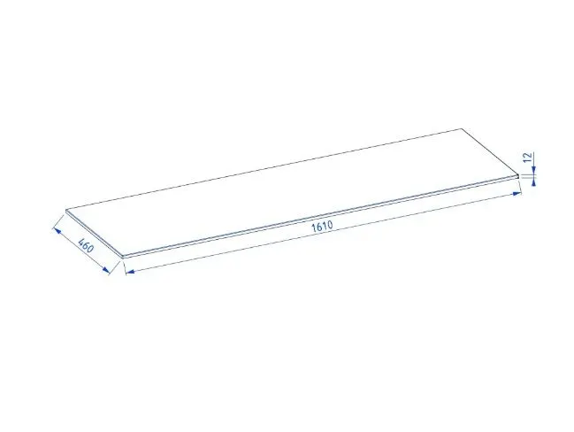 Długi blat łazienkowy kompaktowy 160 cm biały struktura kamienia | MIRAT