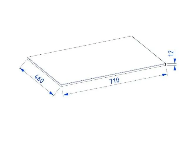 Trwały blat łazienkowy kompaktowy 70 cm czarny struktura kamienia | MIRAT