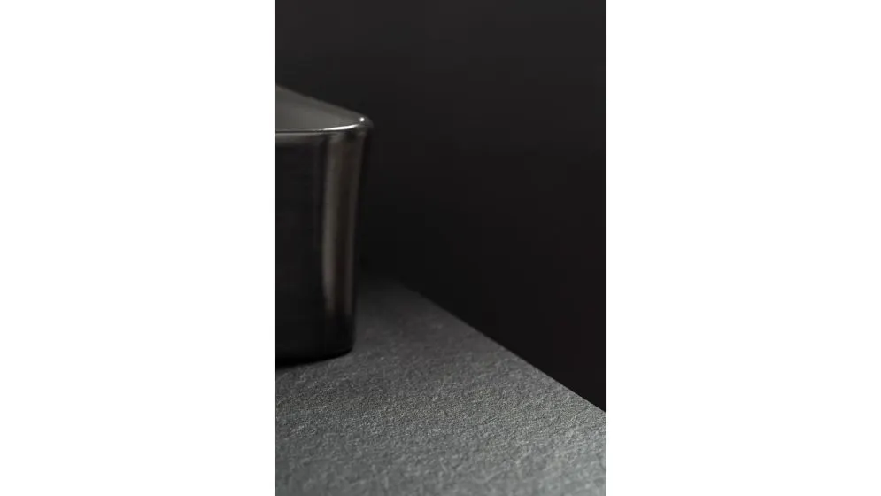 Blat łazienkowy kompaktowy 80 cm czarny z fazą 45° strukturalny | MIRAT