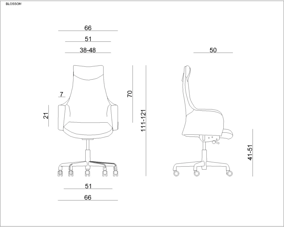 Fotel biurowy BLOSSOM czarny/skóra naturalna do biura lub gabinetu | MIRAT.