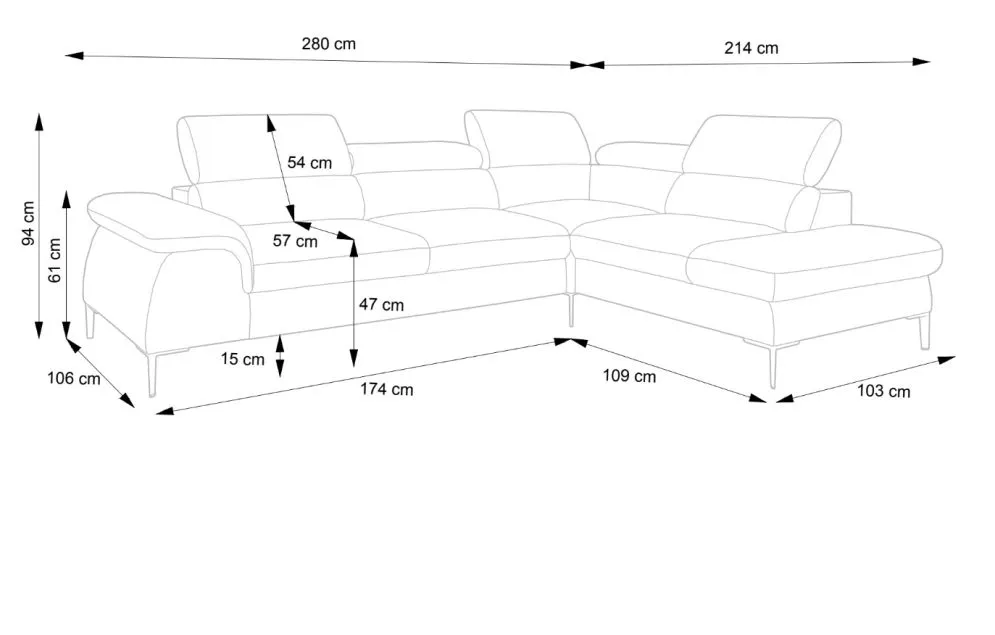 Narożnik z funkcją spania SIMON L granatowy prawy/lewy I sklep meblowy MIRAT.