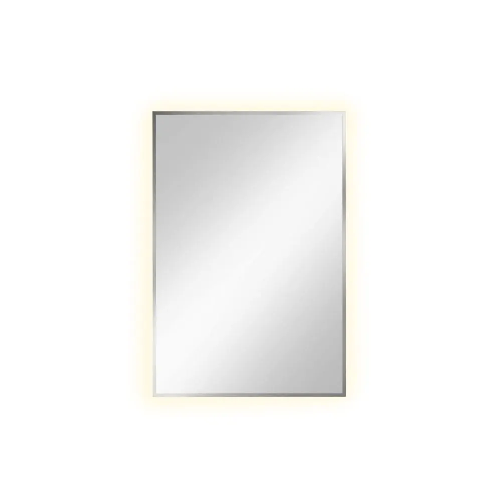 Bezpieczne lustro łazienkowe LUMO 90x60cm srebrne z oświetleniem LED I sklep meblowy MIRAT.