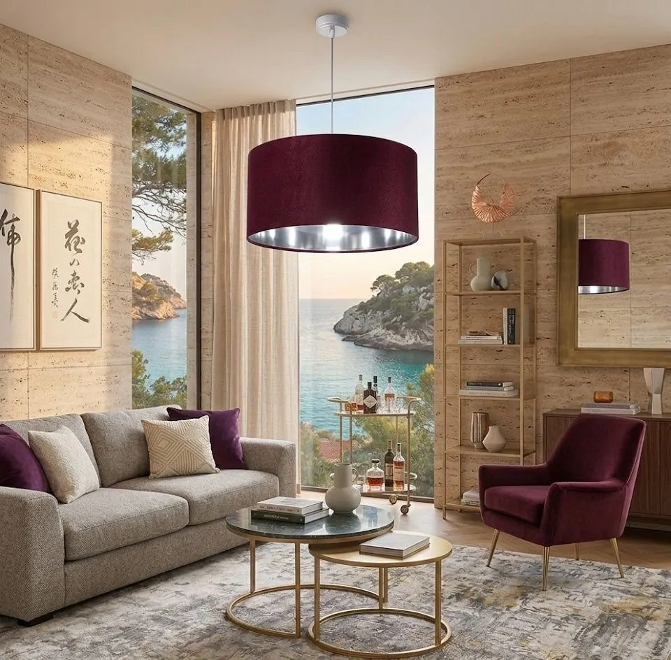 Lampa wisząca HOME 50 fioletowa/srebrna nowoczesna polskiej produkcji | MIRAT.