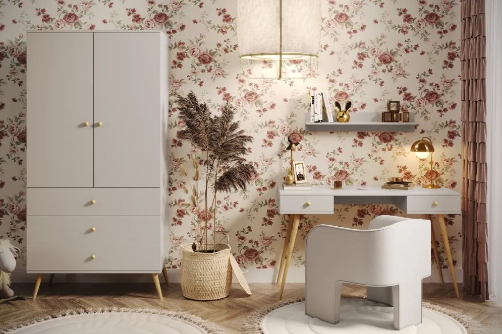 Półka wisząca LEBEL 90 kaszmirowa na książki I sklep meblowy MIRAT. styl SKANDYNAWSKI kolekcja LEBEL