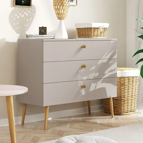 Komoda LEBEL 2 z szufladami 100cm kaszmirowa do sypialni I sklep meblowy MIRAT. styl SKANDYNAWSKI kolekcja LEBEL