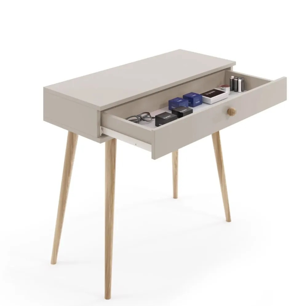 Konsola LEBEL kaszmirowa z szufladą I sklep meblowy MIRAT. styl SKANDYNAWSKI kolekcja LEBEL