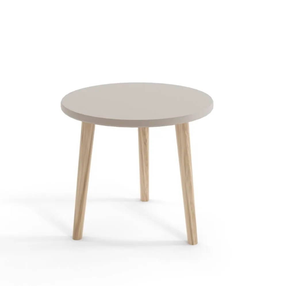 Stolik kawowy LEBEL 67x67 kaszmirowy okrągły I sklep meblowy MIRAT. styl SKANDYNAWSKI kolekcja LEBEL