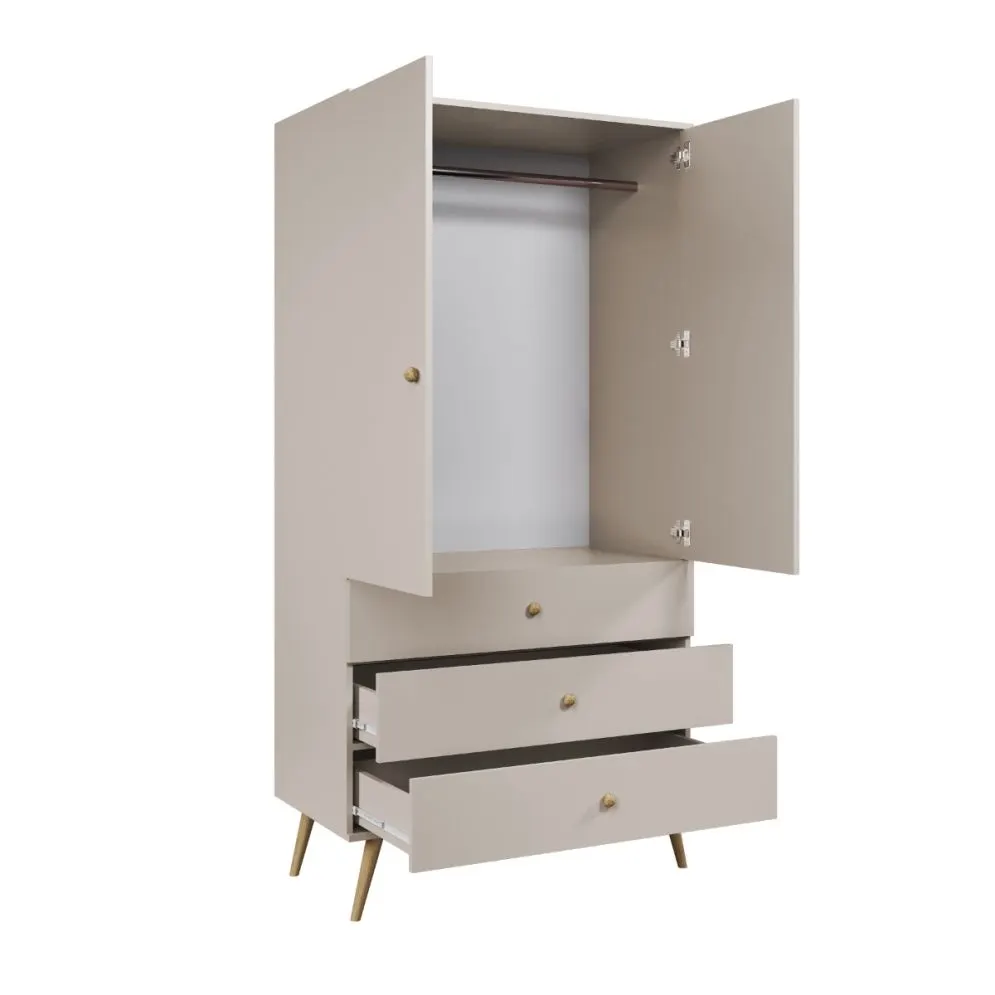 Szafa LEBEL z szufladami 3SZ 100cm kaszmirowa do salonu I sklep meblowy MIRAT. styl SKANDYNAWSKI kolekcja LEBEL