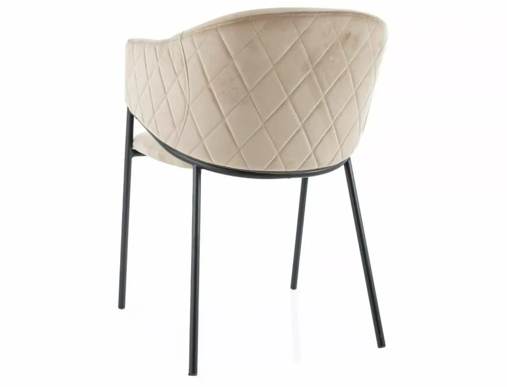Krzesło tapicerowane BONO VELVET beżowe/czarne do jadalni I sklep meblowy MIRAT. styl GLAMOUR, LOFT
