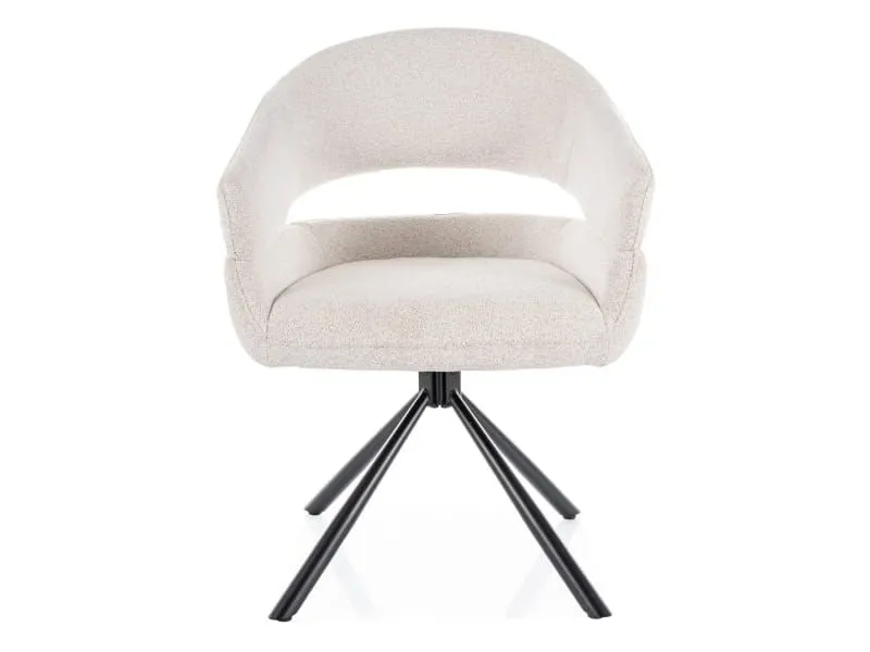 Jasnobeżowe krzesło do jadalni BORGO Raven z podłokietnikami | MIRAT styl LOFT