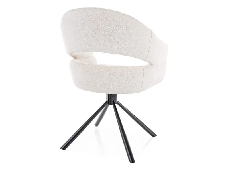 Jasnobeżowe krzesło do jadalni BORGO Raven z podłokietnikami | MIRAT styl LOFT