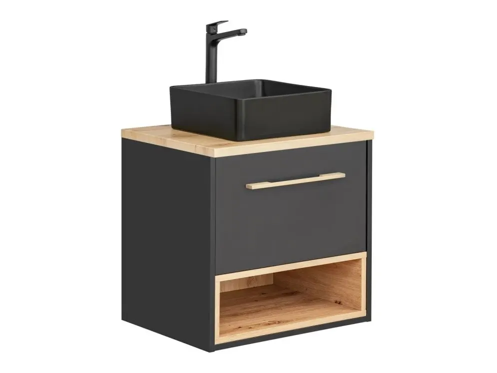 Szafka pod umywalkę BORNEO COSMOS 820 60cm grafitowa wisząca | MIRAT.  kolekcja BORNEO COSMOS
