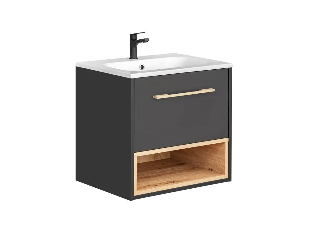 Szafka pod umywalkę BORNEO COSMOS 820 60cm grafitowa wisząca | MIRAT.  kolekcja BORNEO COSMOS