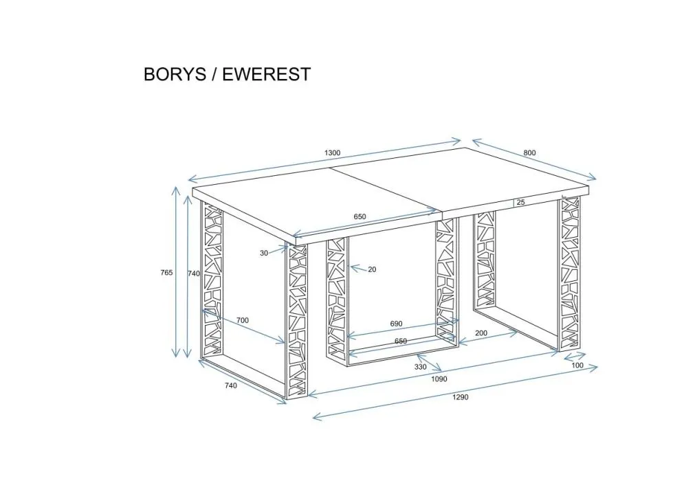 Stół rozkładany EWEREST 130(330)x80 dąb wotan w stylu industrialnym I sklep meblowy MIRAT. styl LOFT