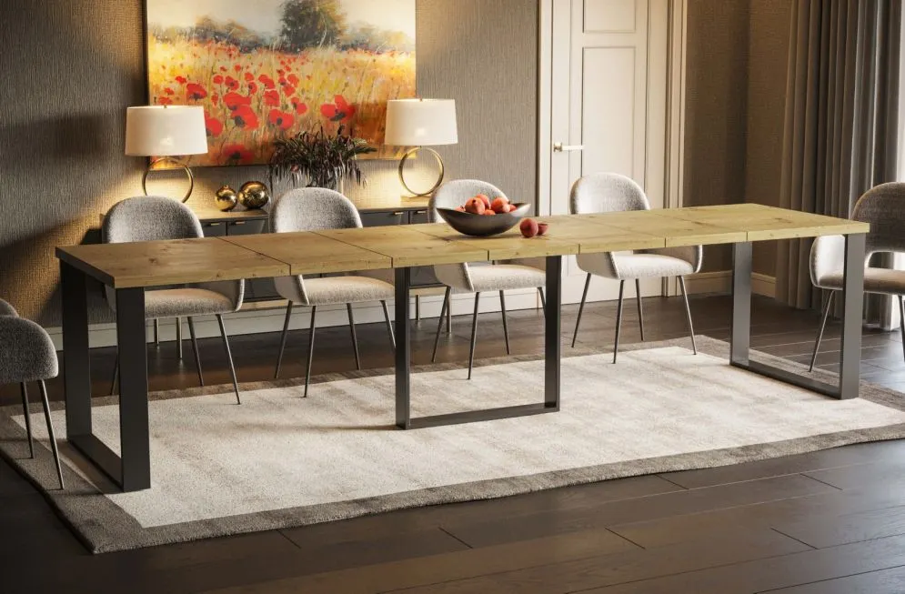 Stół rozkładany BORYS MAX 130(250)x85 dąb artisan nowoczesny I sklep meblowy MIRAT. styl LOFT