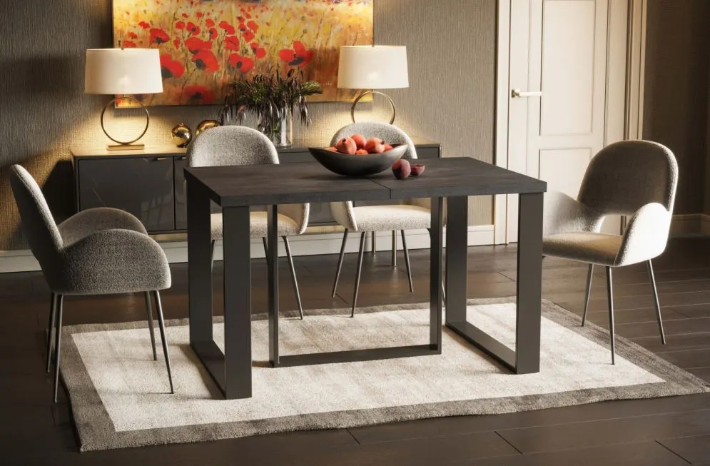 Stół rozkładany BORYS MAX 130(250)x85 beton ciemny industrialny I sklep meblowy MIRAT. styl LOFT