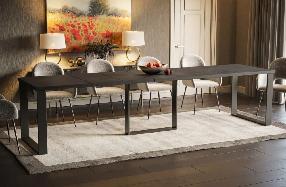 Stół rozkładany BORYS MAX 130(250)x85 beton ciemny industrialny I sklep meblowy MIRAT. styl LOFT