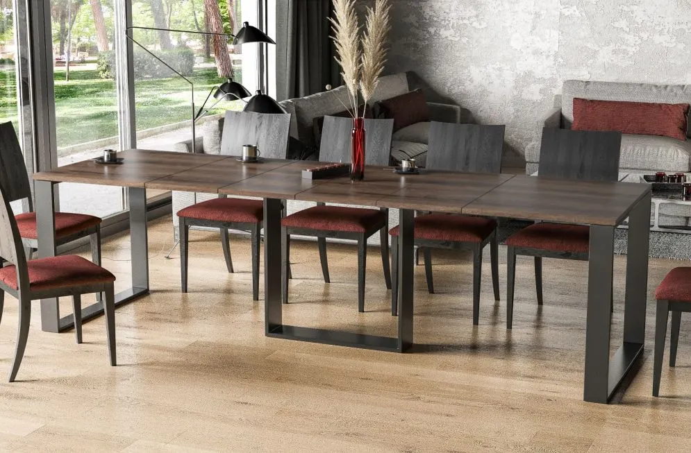 Stół rozkładany BORYS 130(330)x80 dąb monastery industrialny I sklep meblowy MIRAT. styl LOFT