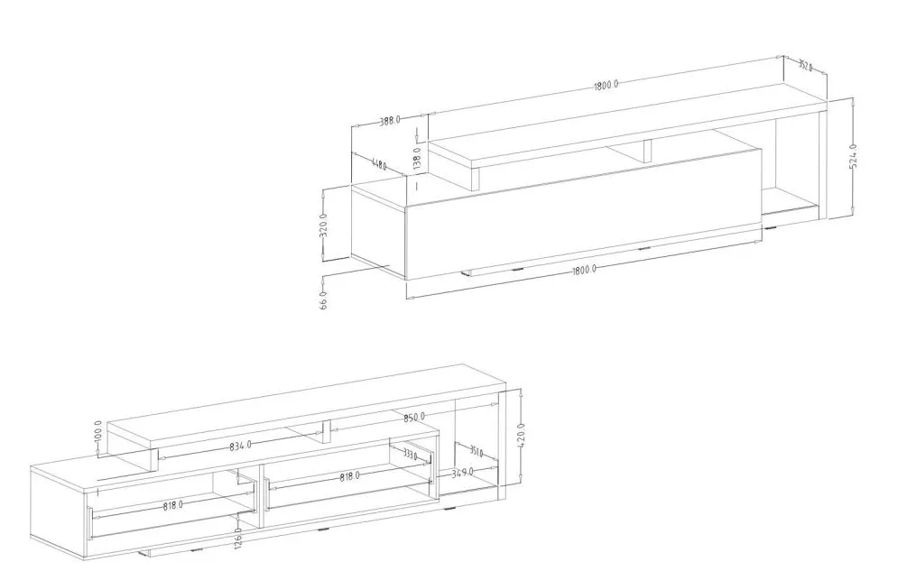 Szafka RTV BOTA 219 czarna supermat HELVETIA | MIRAT. styl LOFT kolekcja BOTA