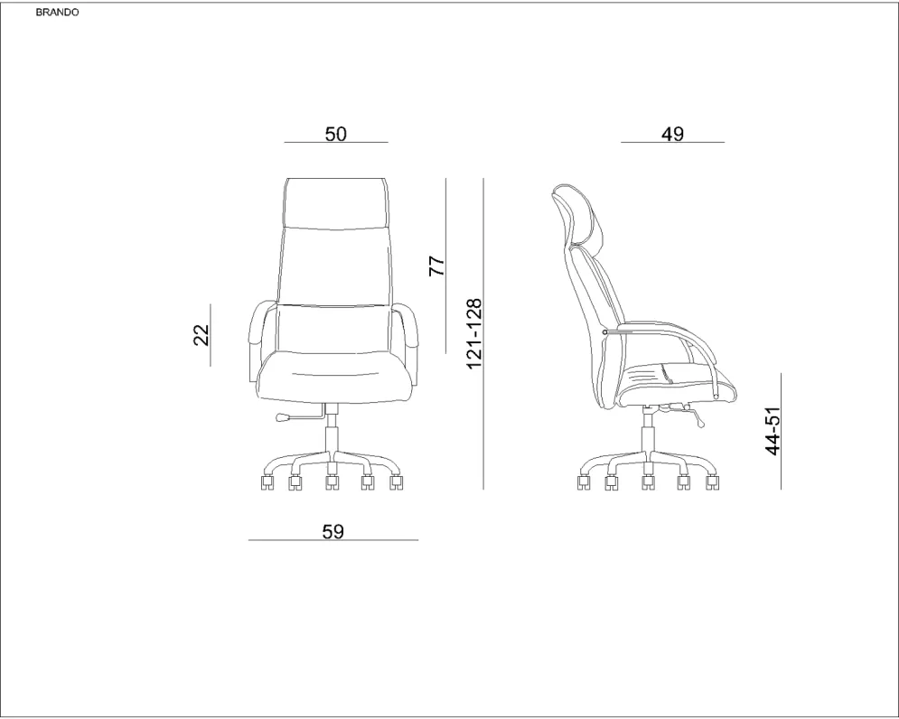 Fotel biurowy BRANDO czarny/skóra naturalna | MIRAT. w stylu  kolekcja