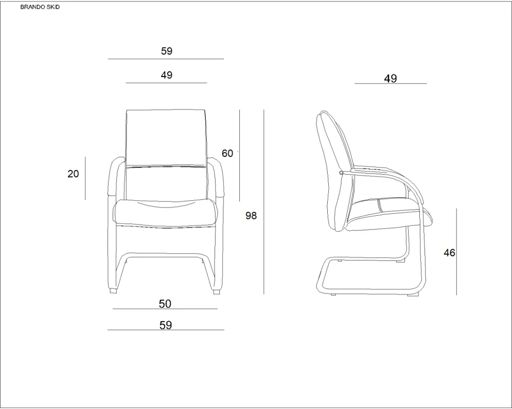 Fotel BRANDO SKID czarny do biura | MIRAT. w stylu  kolekcja