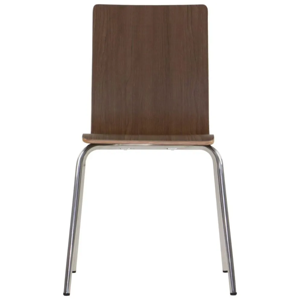 Krzesło ze sklejki laminowanej WERDI B ciemny orzech/stal nierdzewna z atestem badań wytrzymałościowych I sklep meblowy MIRAT.