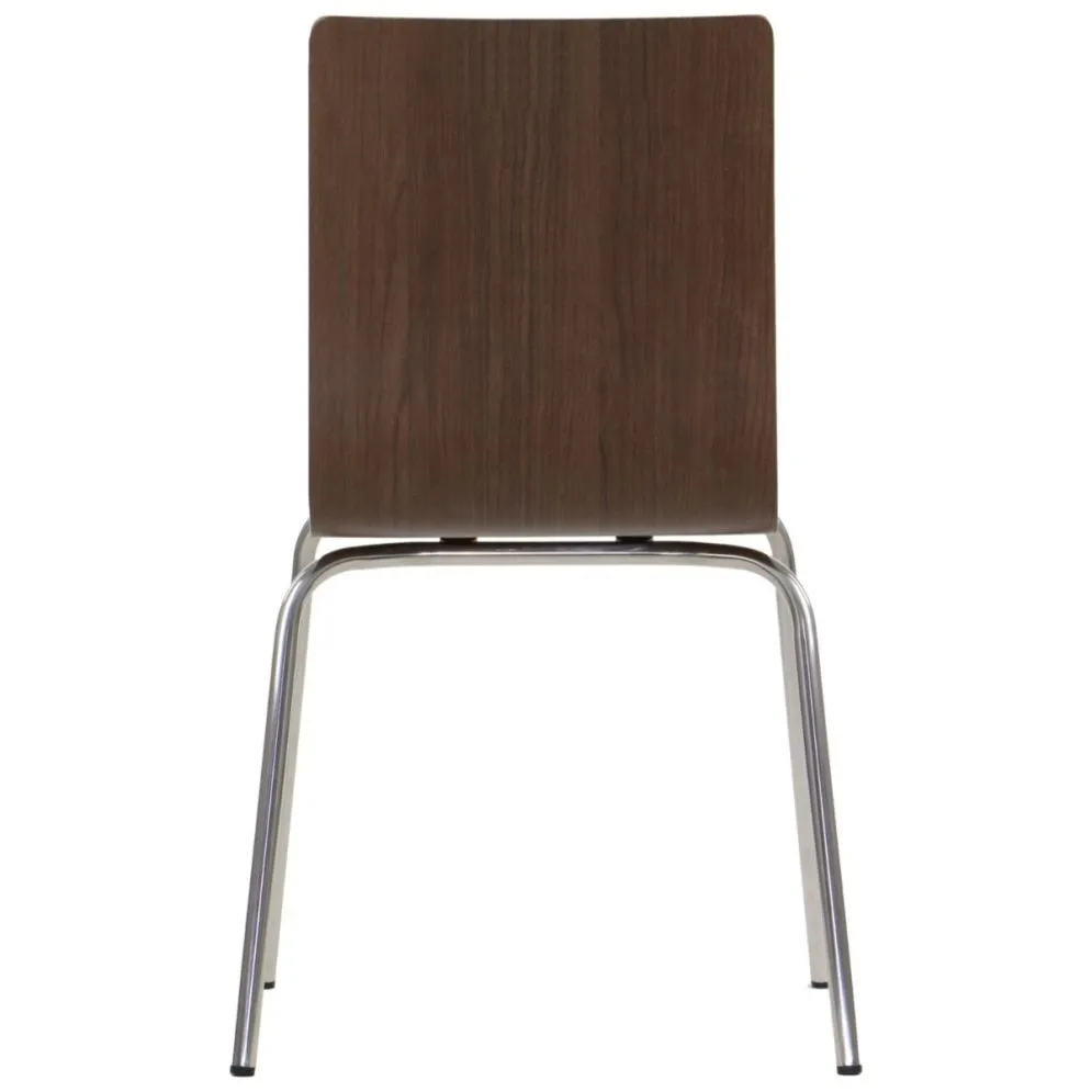 Krzesło ze sklejki laminowanej WERDI B ciemny orzech/stal nierdzewna z atestem badań wytrzymałościowych I sklep meblowy MIRAT.