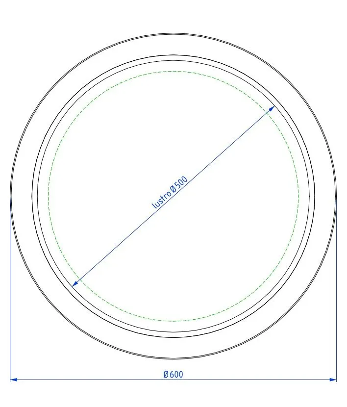Lustro łazienkowe okrągłe LED BRILLO 60 cm w białej metalowej ramie | MIRAT