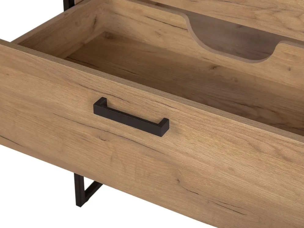 Szafka pod umywalkę BROOKLIN 80 cm dąb craft złoty stojąca szeroka loft | MIRAT. w stylu LOFT kolekcja BROOKLIN