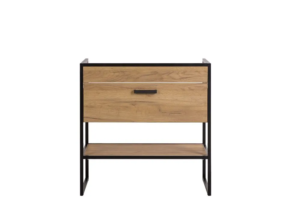 Szafka pod umywalkę BROOKLIN 80 cm dąb craft złoty stojąca szeroka loft | MIRAT. w stylu LOFT kolekcja BROOKLIN