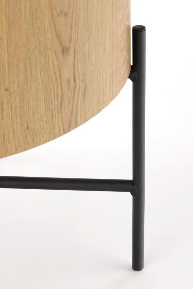 Stolik kawowy BROOKLYN S 45x45 dąb/czarna do salonu w stylu industrialnym | MIRAT. styl LOFT