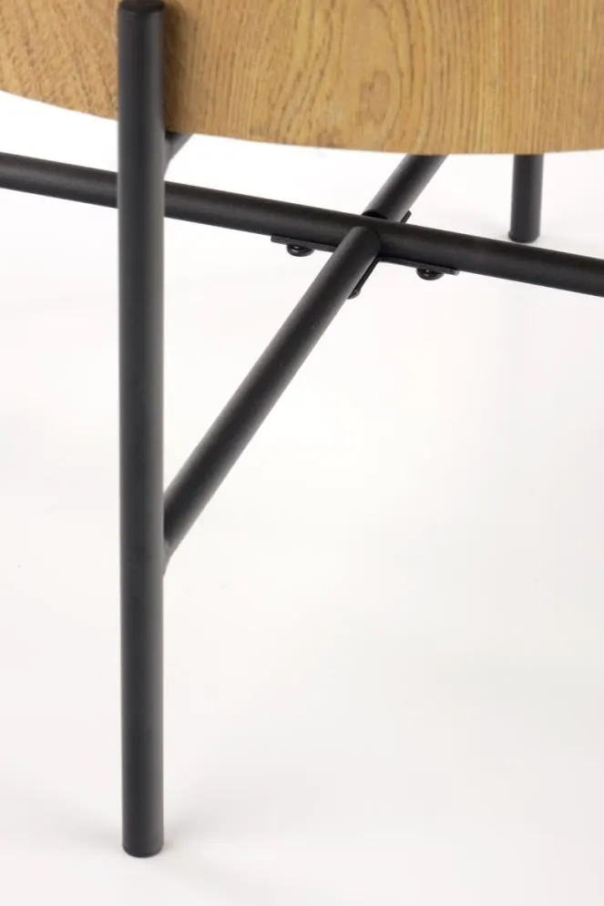 Stolik kawowy BROOKLYN S 45x45 dąb/czarna do salonu w stylu industrialnym | MIRAT. styl LOFT