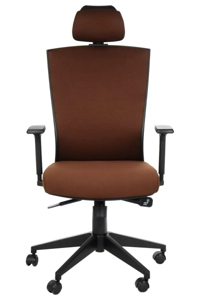 Fotel biurowy HG-0004F brązowy z regulowanymi podłokietnikami | MIRAT.