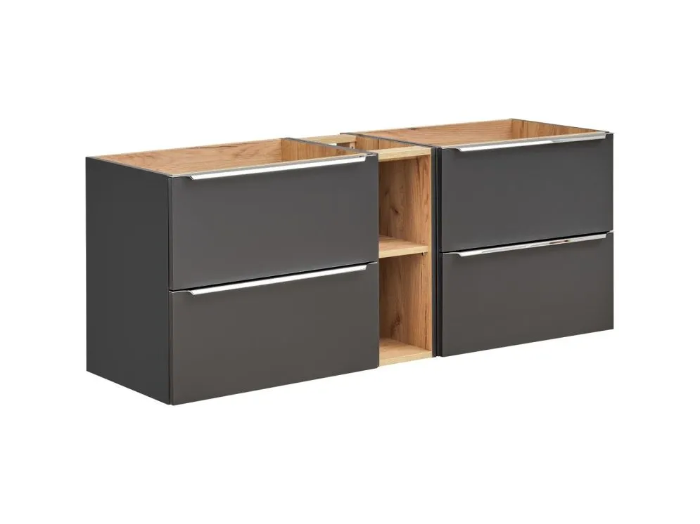 Nablatowa szafka pod umywalkę CAPRI 820 + CAPRI 820 + CAPRI 810 czarna mat | MIRAT. w stylu  kolekcja CAPRI