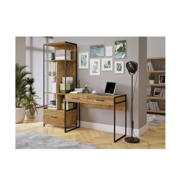 Biurko KAMMY appenzeller fichte/czarne z szufladami I sklep meblowy MIRAT. styl LOFT