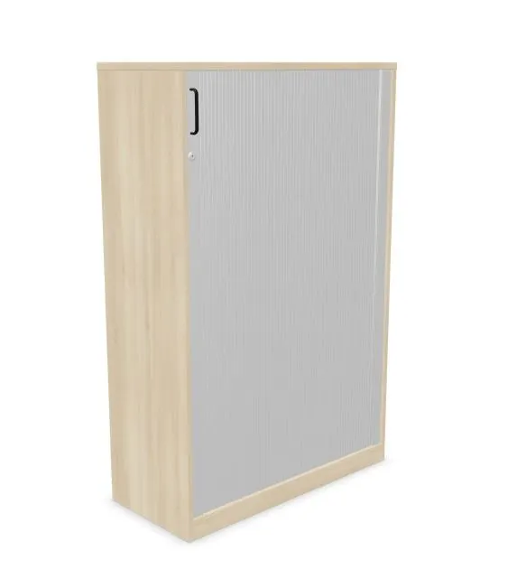 Szafka biurowa żaluzjowa EASY SPACE CABINET HRT 4-OH 100cm akacjowa zamykana I sklep meblowy MIRAT.