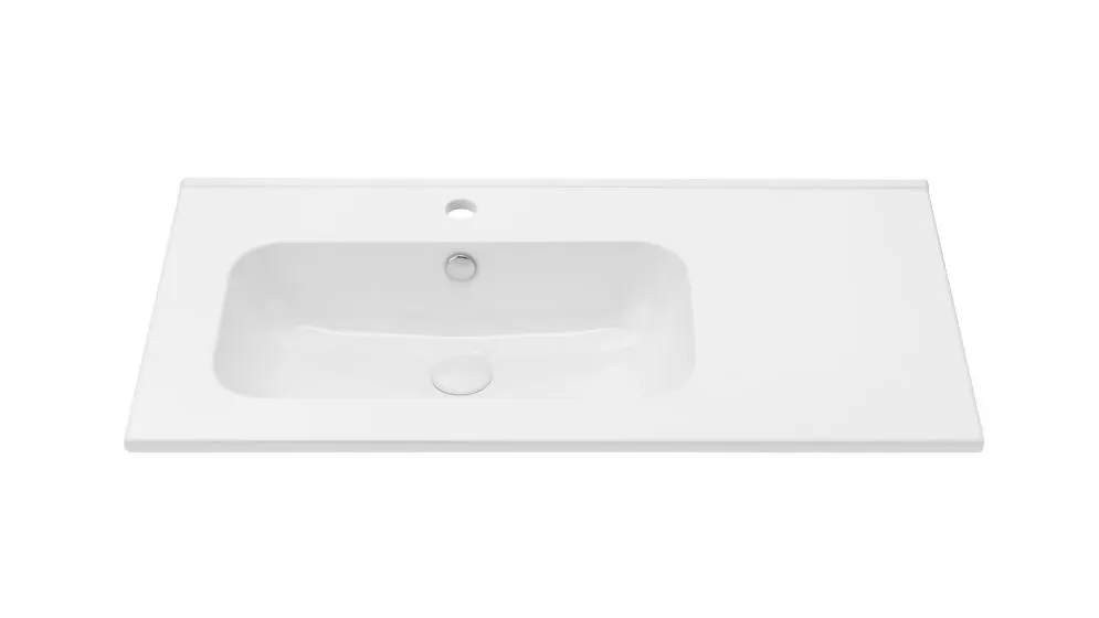 Szafka pod umywalkę COCO 90 cm biała połysk z koszem na pranie | MIRAT kolekcja COCO