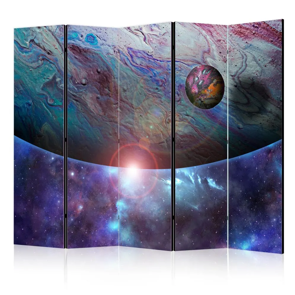 Parawan jednostronny Pejzaże 225x172 cm 5-częściowy niebieski | MIRAT.