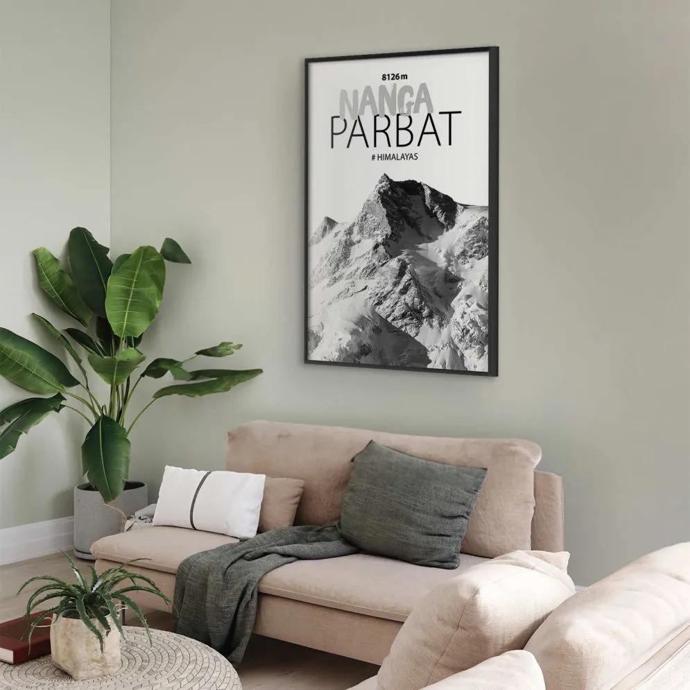 Plakat Nanga Parbat 21x30 cm z ramą czarną bez marginesu | MIRAT.