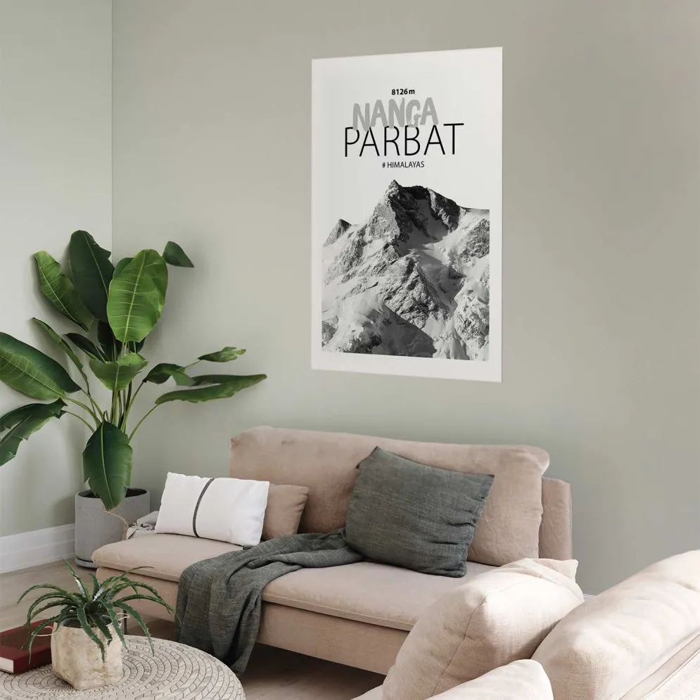 Plakat Nanga Parbat 40x60 cm bez ramy z marginesem | MIRAT.