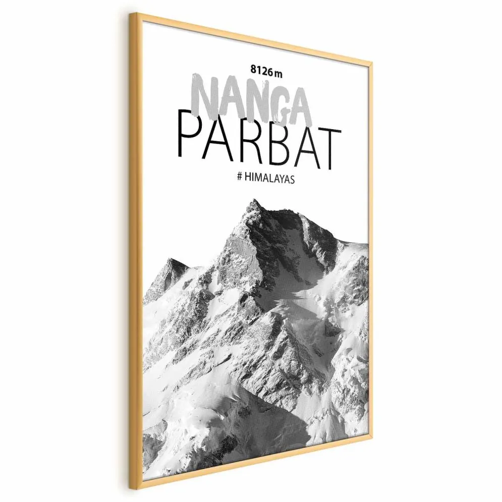 Plakat Nanga Parbat 21x30 cm z ramą złotą bez marginesu | MIRAT.