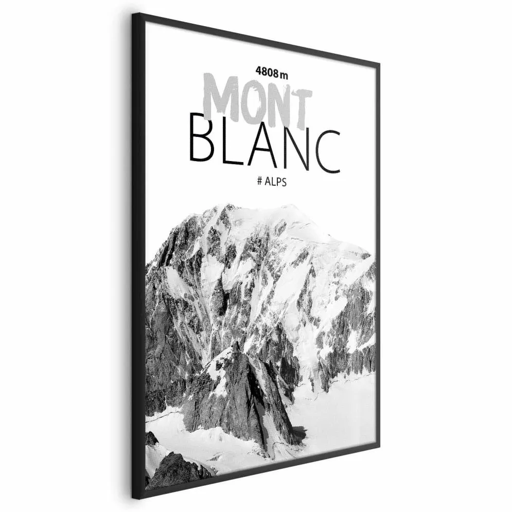 Plakat Mont Blanc 40x60 cm z ramą czarną bez marginesu | MIRAT.