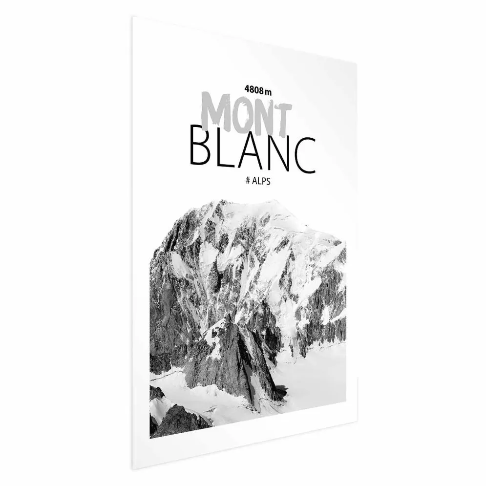 Plakat Mont Blanc 21x30 cm bez ramy z marginesem | MIRAT.