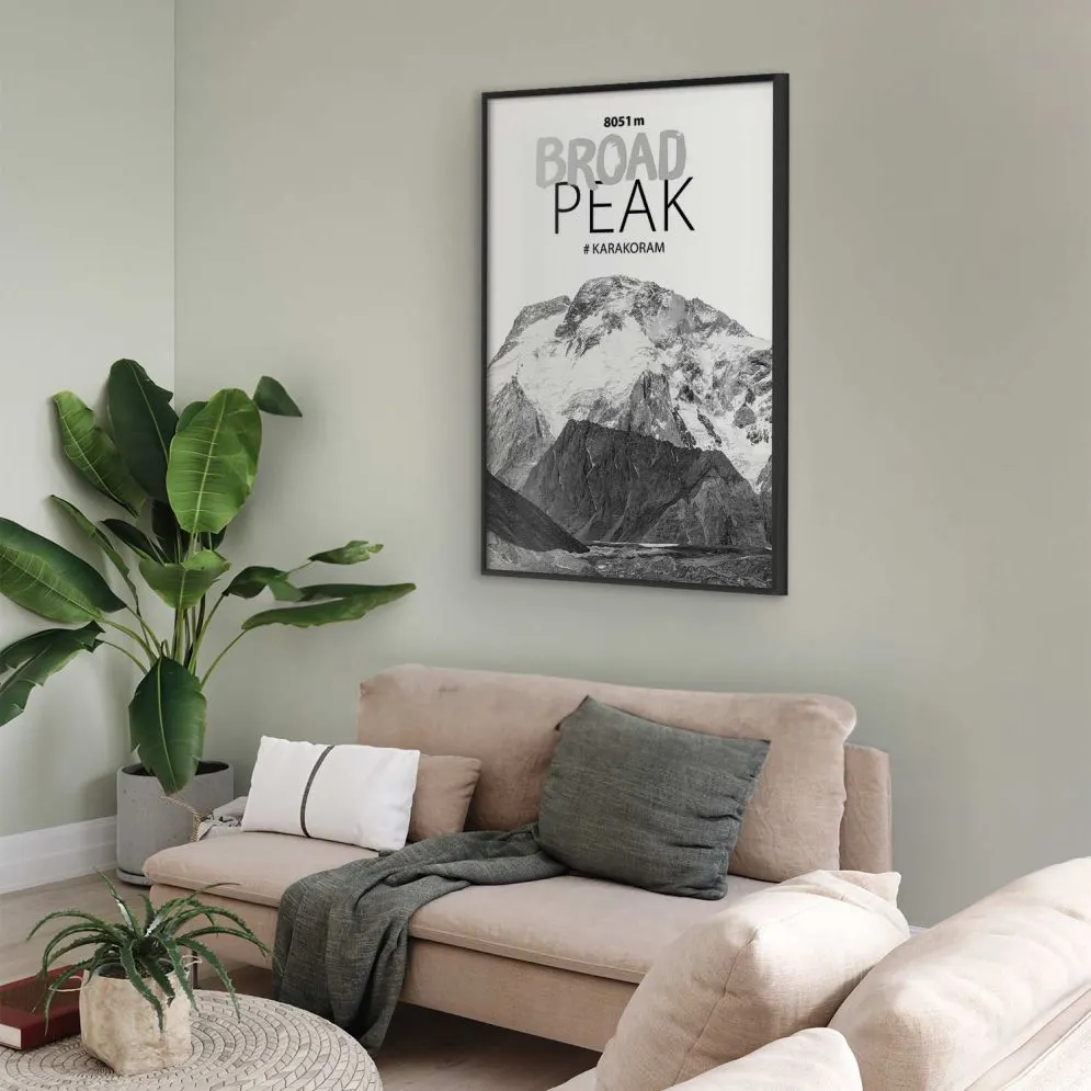 Plakat Broad Peak 60x90 cm z ramą czarną bez marginesu | MIRAT.