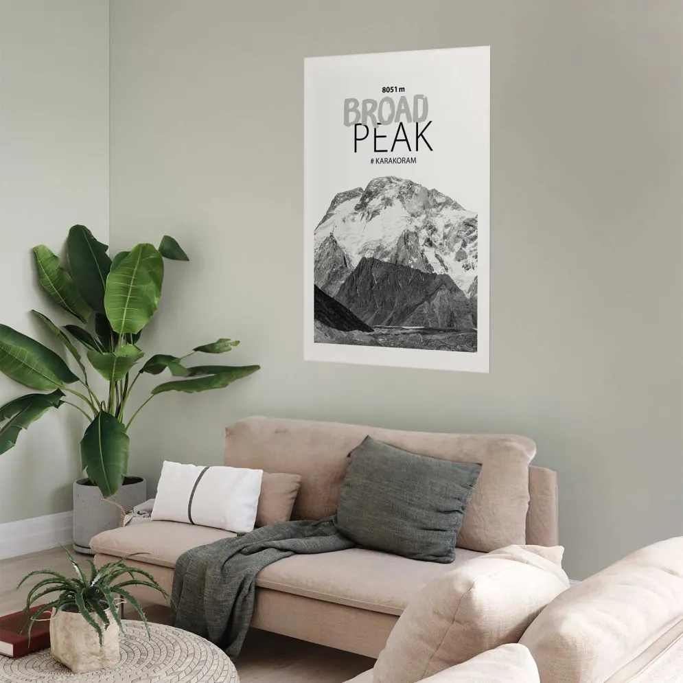Plakat Broad Peak 40x60 cm bez ramy z marginesem | MIRAT.