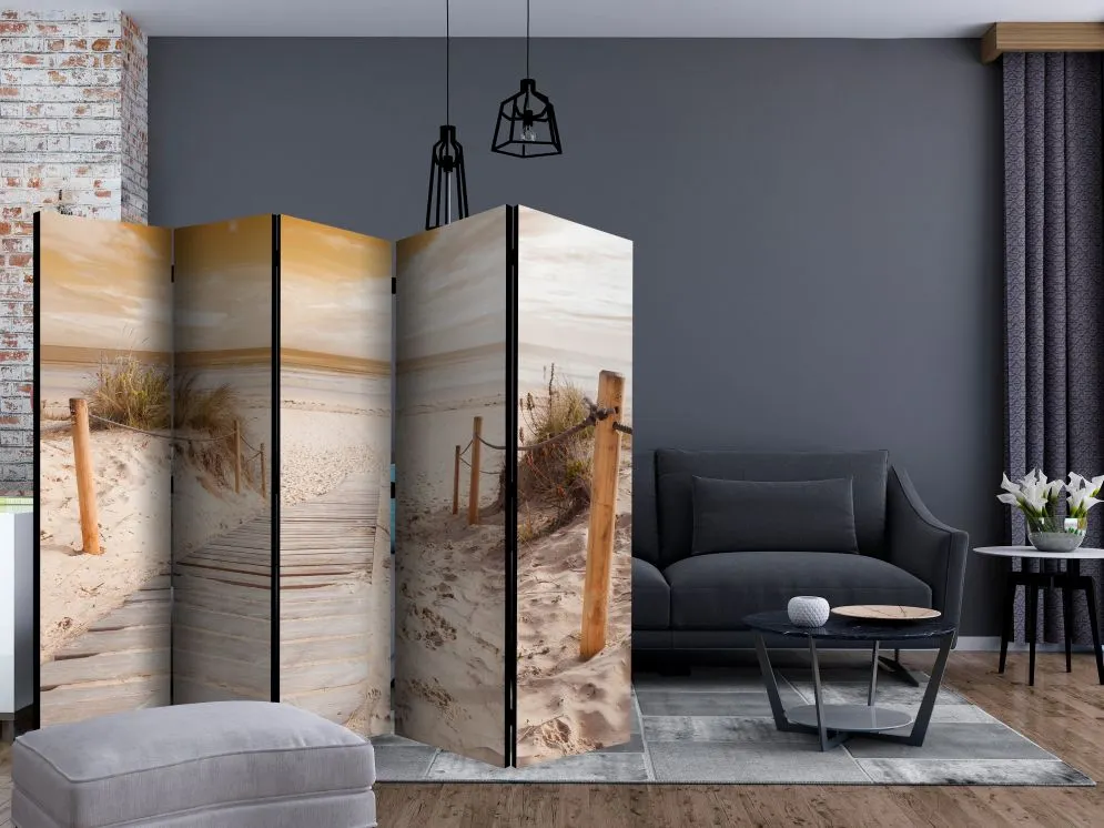 Parawan jednostronny Pejzaże 225x172 cm 5-częściowy szary | MIRAT.