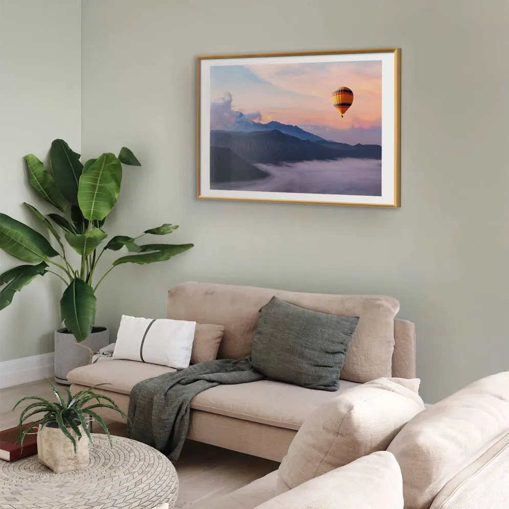 Plakat Warto marzyć 30x21 cm z ramą złotą z marginesem | MIRAT.