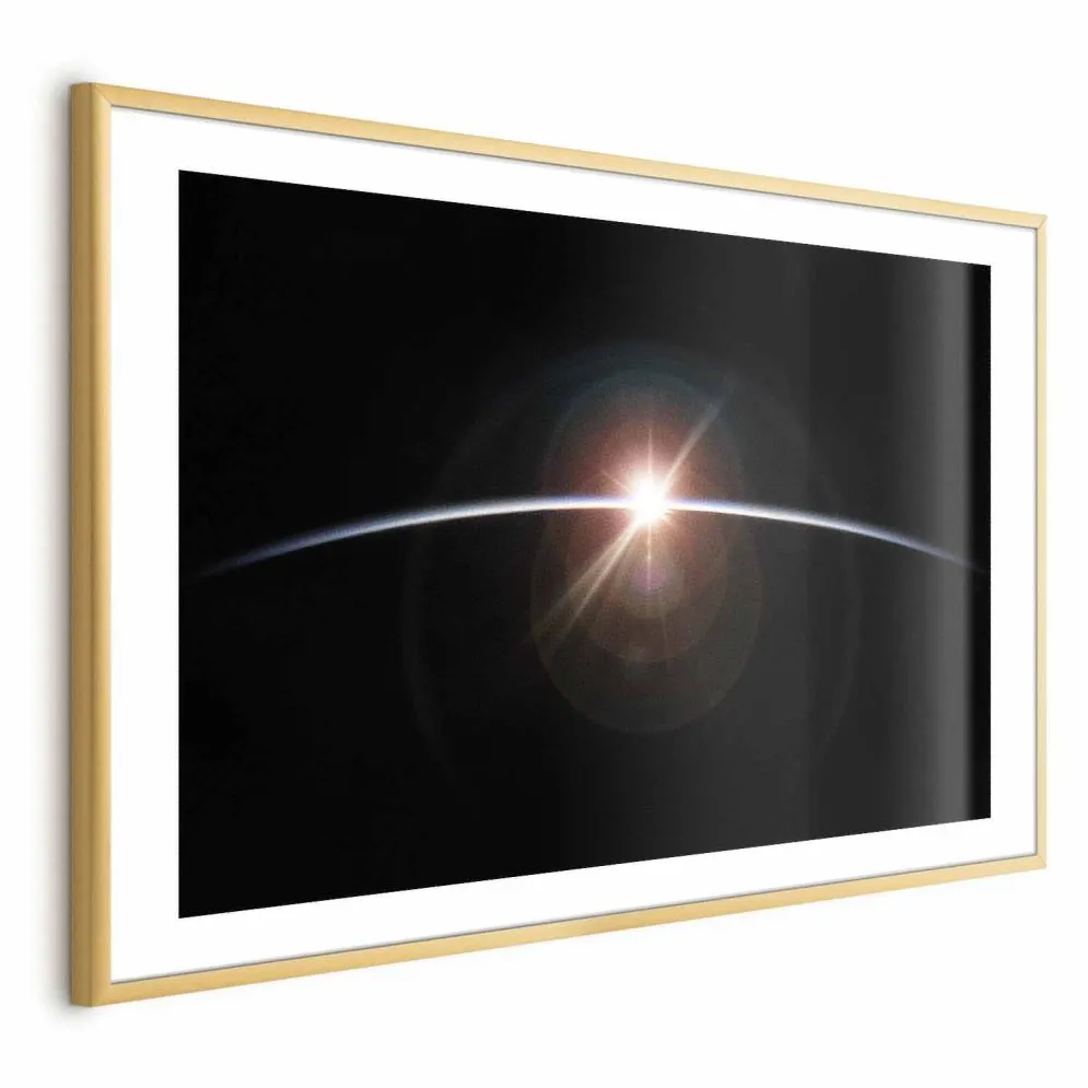 Plakat Horyzont 90x60 cm z ramą złotą z marginesem | MIRAT.