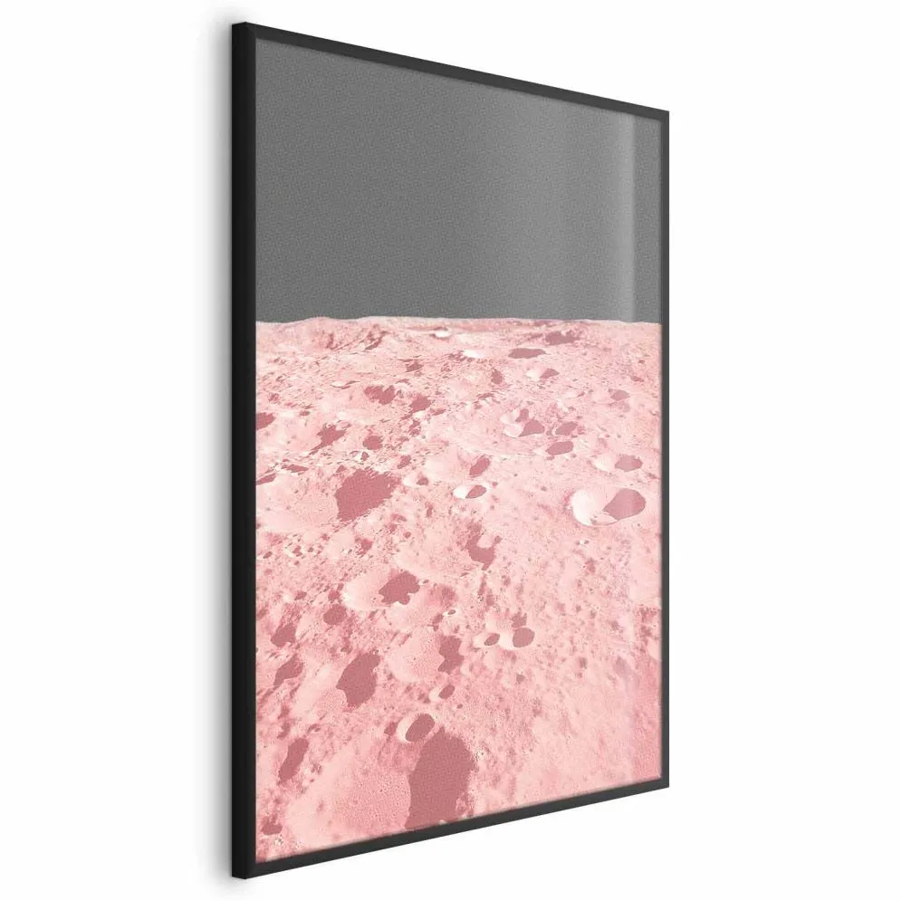 Plakat Różowy księżyc 29,7x42 cm z ramą czarną bez marginesu | MIRAT.